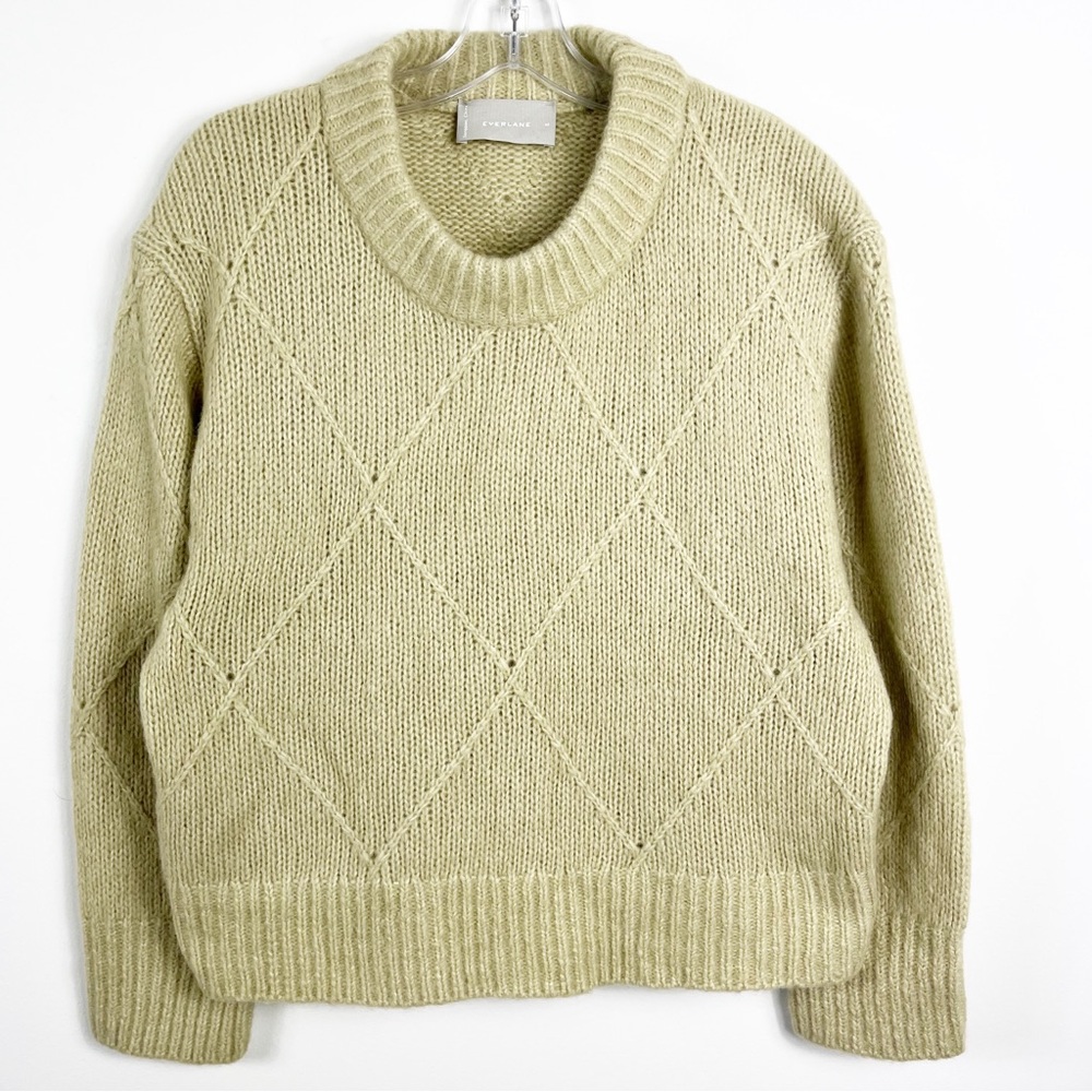 Everlane Women's Wool and Cotton Sweater in Light Green